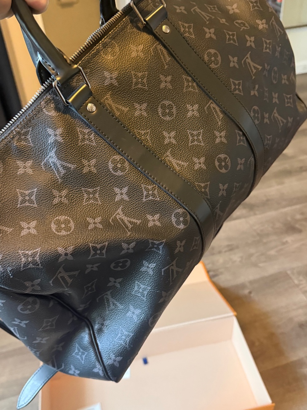 Louis Vuitton Black Monogram Men's 45 duffle bag